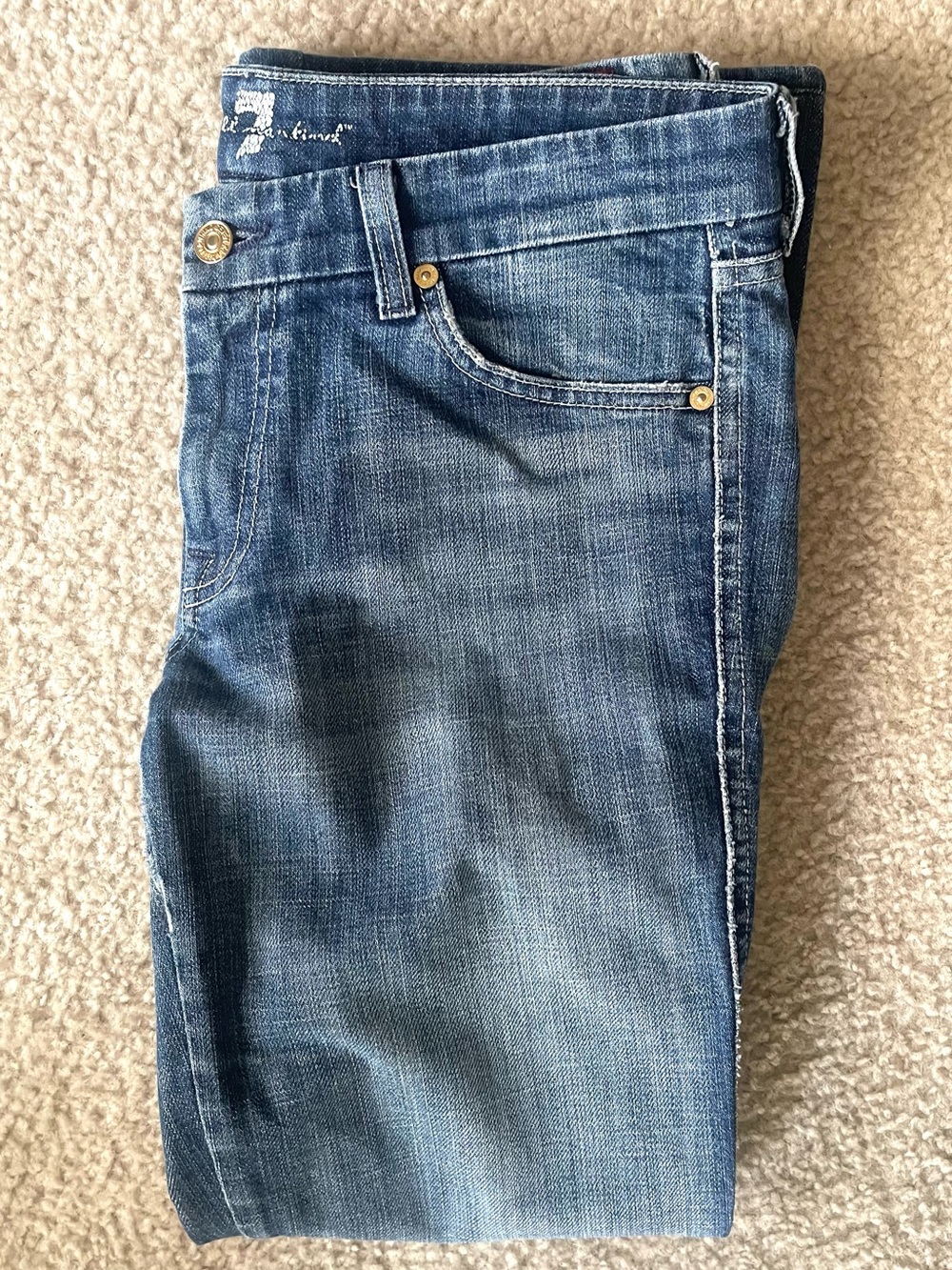 7 For All Mankind Light Blue Denim Jeans with Branded Waistband size 31